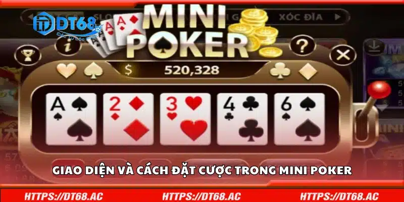 Giao diện và cách đặt cược trong Mini Poker