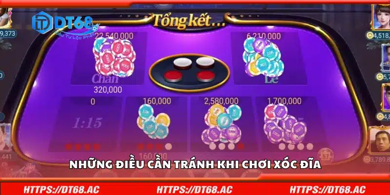 Vài điều cần tránh khi chơi Xóc Đĩa