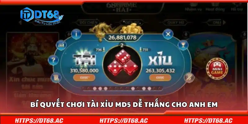 Bí quyết chơi tài xỉu MD5 dễ thắng